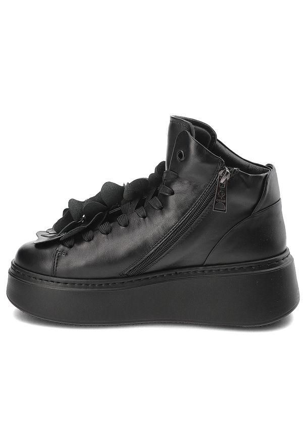 Czarne Sneakersy Carinii Modne Obuwie Damskie. Okazja: na co dzień. Kolor: czarny. Materiał: jeans. Styl: sportowy, elegancki, klasyczny, casual
