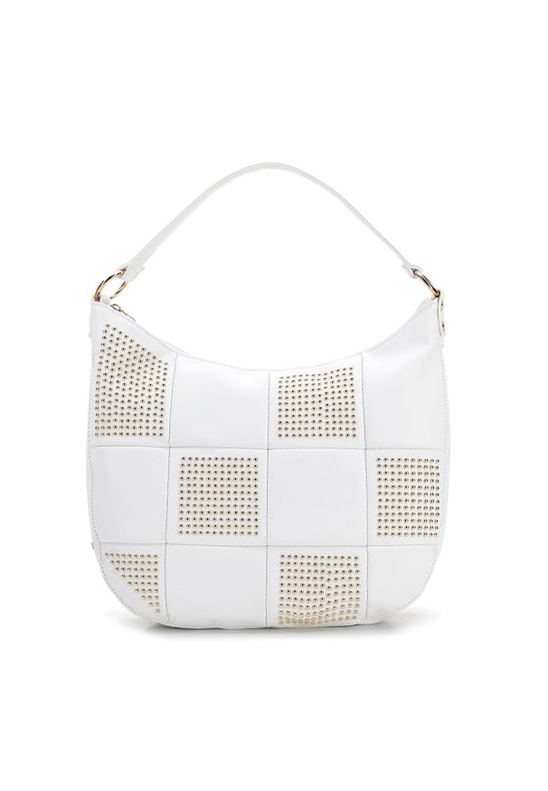 Wittchen - Torebka worek z ekoskóry z nitami biała. Kolor: biały. Wzór: haft, aplikacja, geometria, gładki. Dodatki: z haftem. Materiał: skórzane. Styl: elegancki