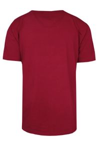 Red Way - T-Shirt Czerwona Jednokolorowa, Męski, Koszulka, Krótki Rękaw, U-neck. Okazja: na co dzień. Kolor: czerwony. Materiał: bawełna, elastan. Długość rękawa: krótki rękaw. Długość: krótkie. Sezon: wiosna, lato. Styl: casual #2