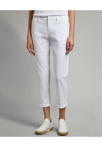FAY - Białe spodnie Chino. Okazja: na co dzień. Kolor: biały. Materiał: elastan, bawełna. Styl: casual, elegancki, klasyczny