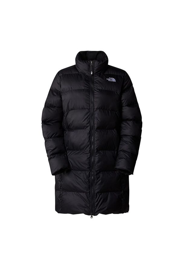 Kurtka The North Face parka Saikuru 0A89JEJK31 - czarna. Okazja: na spacer. Kolor: czarny. Materiał: poliester, materiał, syntetyk. Sezon: zima. Sport: turystyka piesza