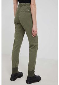 Pepe Jeans spodnie Crusade damskie kolor zielony joggery medium waist. Kolor: zielony #4