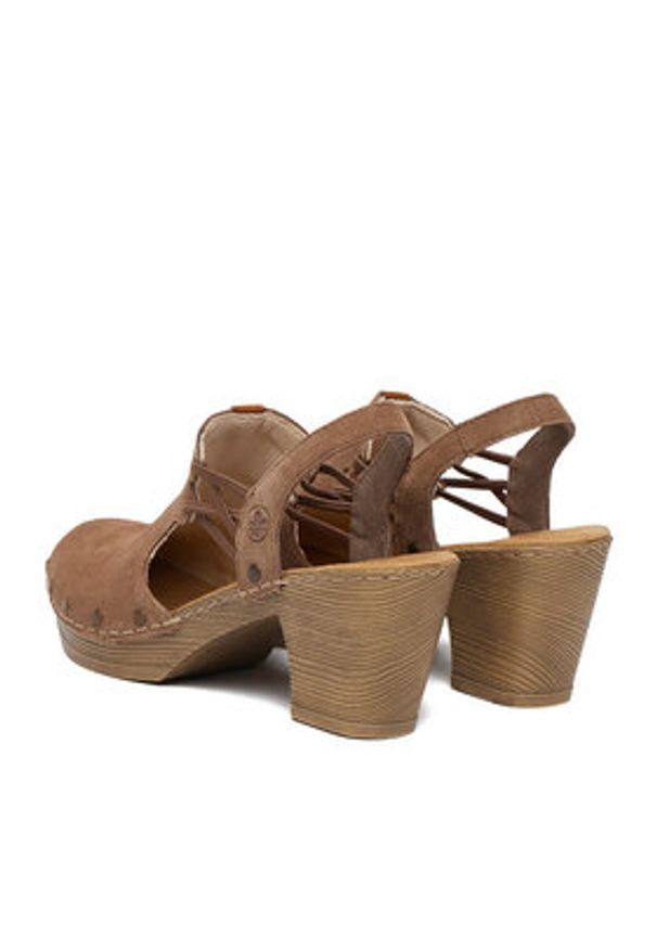 Rieker Sandały CEO-66775-24 Brązowy jasny. Kolor: brązowy. Materiał: skóra, zamsz