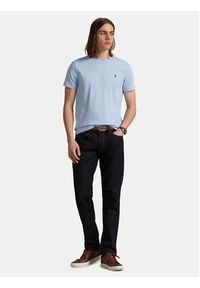 Polo Ralph Lauren T-Shirt 710671438444 Błękitny Custom Slim Fit. Typ kołnierza: polo. Kolor: niebieski. Materiał: bawełna