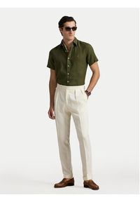 Polo Ralph Lauren Koszula 710968912002 Khaki Custom Fit. Typ kołnierza: polo. Kolor: brązowy. Materiał: len #3