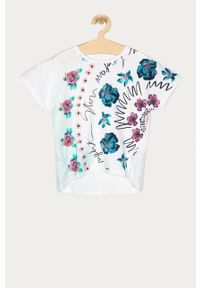 Desigual - T-shirt dziecięcy 104-164 cm. Okazja: na co dzień. Kolor: biały. Materiał: bawełna, dzianina. Wzór: nadruk. Styl: casual #1