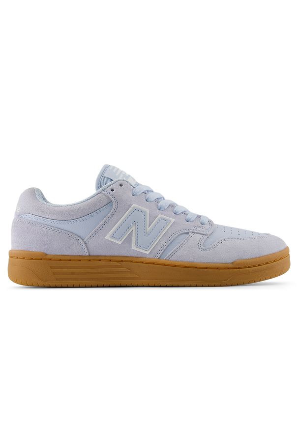 Buty męskie New Balance Numeric UN480BBG – niebieskie. Kolor: niebieski. Materiał: materiał, zamsz, syntetyk, dresówka, guma, skóra. Szerokość cholewki: normalna. Wzór: nadruk. Sport: bieganie