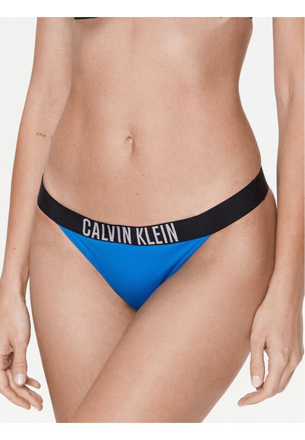 Calvin Klein Swimwear Dół od bikini KW0KW01984 Niebieski. Kolor: niebieski. Materiał: syntetyk