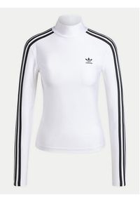 Adidas - adidas Bluzka adicolor 3-Stripes JG1535 Biały Slim Fit. Kolor: biały. Materiał: syntetyk