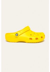Crocs klapki Classic kolor żółty 10001. Nosek buta: okrągły. Kolor: żółty. Materiał: materiał, guma. Wzór: gładki