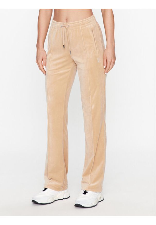 Juicy Couture Spodnie dresowe Tina JCAPW045 Beżowy Regular Fit. Kolor: beżowy. Materiał: syntetyk