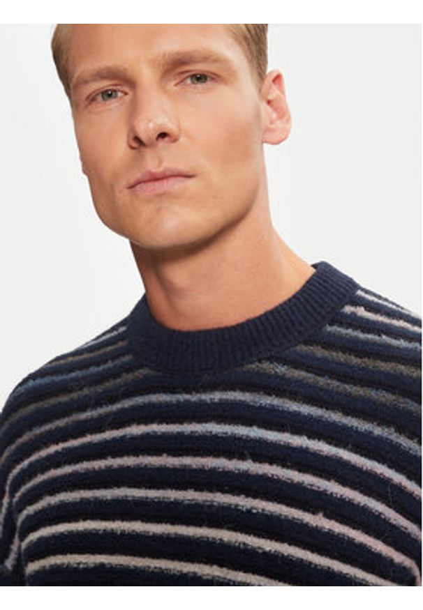 BOSS - Boss Sweter 50523580 Granatowy Regular Fit. Kolor: niebieski. Materiał: wełna, syntetyk