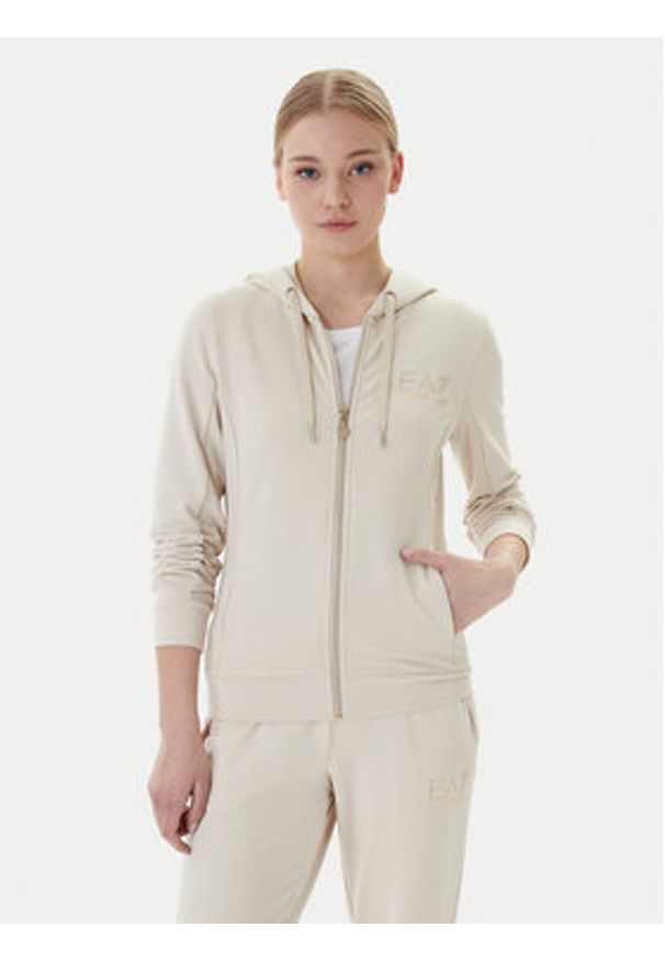 EA7 Emporio Armani Dres 8NTV51 TJ9RZ U1088 Beżowy Regular Fit. Kolor: beżowy. Materiał: wiskoza, syntetyk
