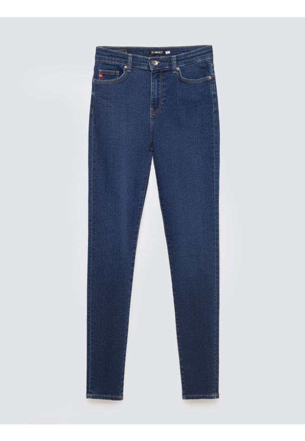 Big-Star - Jeansy damskie skinny z wysokim stanem granatowe Clara 658. Okazja: na co dzień. Stan: podwyższony. Kolor: niebieski. Styl: sportowy, klasyczny, casual