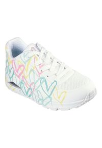 skechers - Buty do chodzenia damskie Skechers Uno Changed Love. Zapięcie: sznurówki. Kolor: biały. Materiał: syntetyk, tkanina, materiał. Szerokość cholewki: normalna. Sport: turystyka piesza