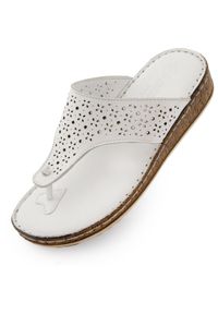 ENELL - Eleganckie skórzane klapki Nell dla kobiet - Rozmiar 40. Kolor: biały. Materiał: skóra. Sezon: lato