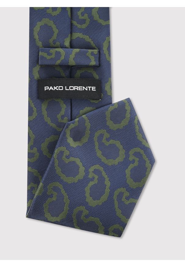 Pako Lorente - PAKO LORENTE - Granatowy krawat we wzór paisley. Kolor: niebieski. Materiał: poliester. Wzór: paisley