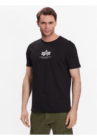 Alpha Industries T-Shirt Basic 118533 Czarny Regular Fit. Kolor: czarny. Materiał: bawełna