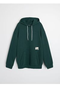 Sinsay - Bluza hoodie - zielony. Kolor: zielony