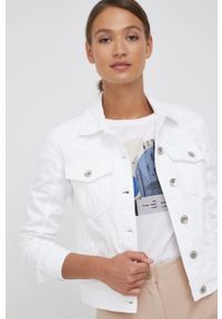 Frieda & Freddies kurtka jeansowa damska kolor biały przejściowa. Okazja: na co dzień. Kolor: biały. Materiał: jeans. Wzór: gładki. Styl: casual