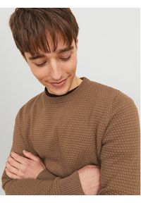 Jack & Jones Sweter 12212816 Brązowy Regular Fit. Kolor: brązowy. Materiał: bawełna #6