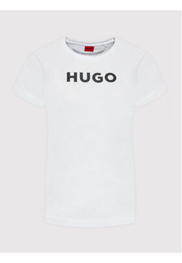 Hugo T-Shirt 50473813 Biały Slim Fit. Kolor: biały. Materiał: bawełna