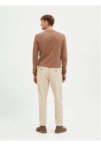 Selected Homme Chinosy 16087636 Beżowy Slim Tapered Fit. Kolor: beżowy. Materiał: bawełna