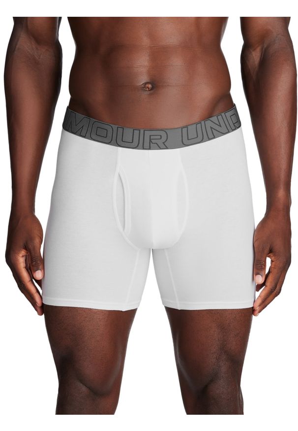 Bielizna treningowa (3-pack) męska Under Armour M UA Perf Cotton 6in - biała. Kolor: biały. Materiał: materiał, tkanina, bawełna