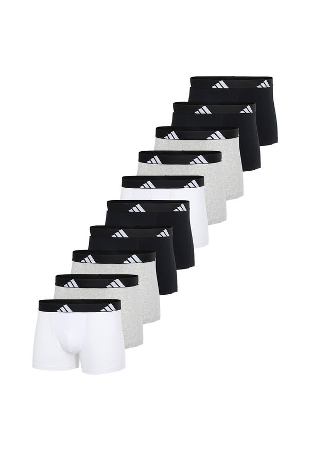 Adidas - Bokserki Active Flex Cotton 10 pak. Kolor: szary. Materiał: bawełna, elastan