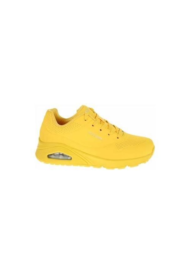 skechers - Buty do chodzenia damskie Skechers Uno Stand ON Air. Zapięcie: sznurówki. Kolor: żółty. Materiał: materiał, tkanina, syntetyk. Szerokość cholewki: normalna. Sport: turystyka piesza