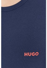 Hugo - HUGO t-shirt bawełniany 3-pack kolor niebieski z nadrukiem. Kolor: niebieski. Materiał: bawełna. Długość rękawa: krótki rękaw. Długość: krótkie. Wzór: nadruk #5