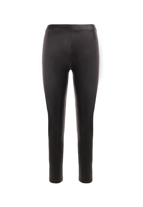 Born2be - Czarne Legginsy Agatakos. Kolor: czarny. Materiał: dzianina. Długość: długie. Wzór: gładki. Styl: sportowy