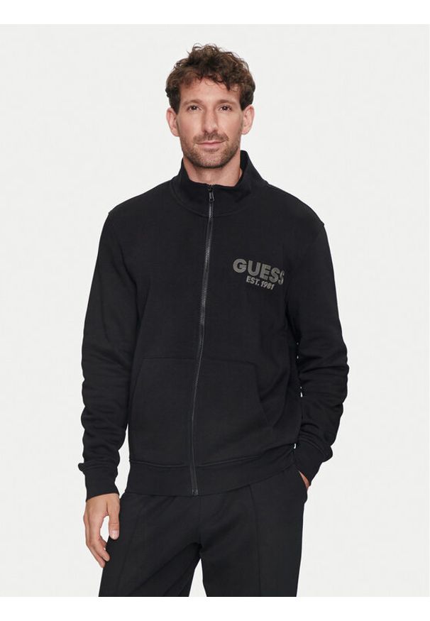 Guess Bluza M4YQ80 K9Z21 Czarny Regular Fit. Kolor: czarny. Materiał: syntetyk, bawełna
