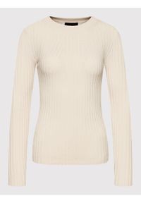 Pieces Sweter Crista 17115047 Beżowy Slim Fit. Kolor: beżowy. Materiał: wiskoza #3