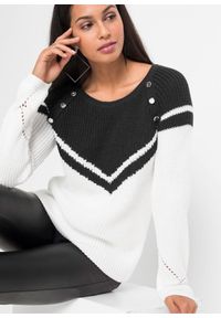 bonprix - Sweter z guzikami. Kolor: czarny #2