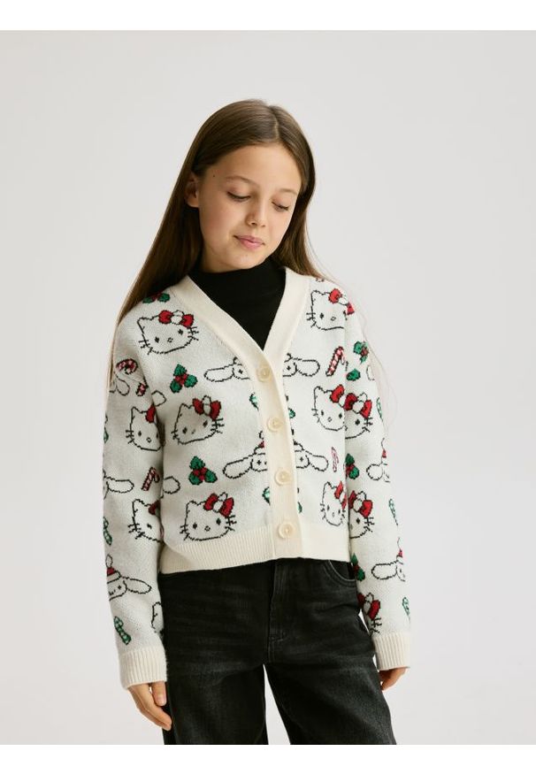 Reserved - Kardigan Hello Kitty and Friends - wielobarwny. Materiał: dzianina, wiskoza. Wzór: motyw z bajki