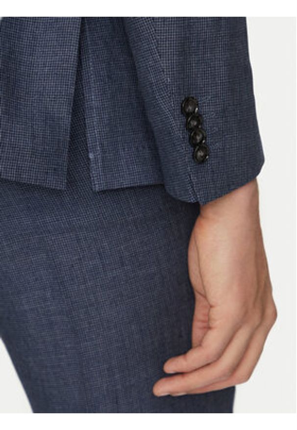 BOSS Garnitur C-Huge-Peak-252 50540764 Granatowy Slim Fit. Kolor: niebieski. Materiał: wiskoza, len