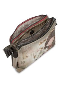 Torebka damska Anekke, listonoszka na ramię z regulowanym paskiem i 2 komorami, beżowa, 42703-160. Kolor: beżowy. Wzór: aplikacja. Materiał: zdobione. Styl: casual. Rodzaj torebki: na ramię #4