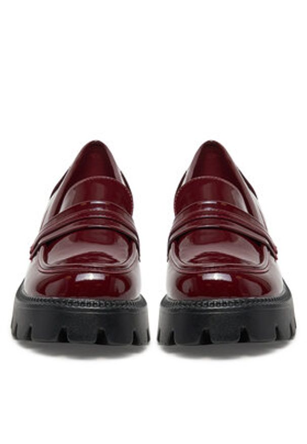 DeeZee Loafersy HLD-2016 Bordowy. Kolor: czerwony. Materiał: skóra