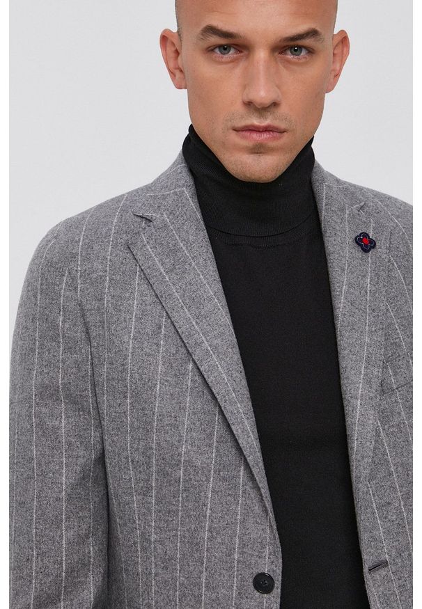 TOMMY HILFIGER - Tommy Hilfiger Marynarka męska kolor szary. Okazja: na co dzień. Kolor: szary. Styl: klasyczny, casual