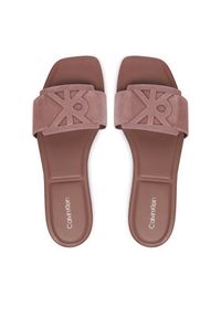 Calvin Klein Klapki Square Flat Sndl Embl Suede HW0HW03055 Beżowy. Kolor: beżowy. Materiał: skóra, zamsz #2