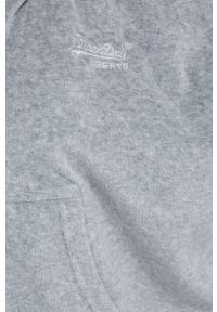 Superdry bluza damska kolor szary z kapturem gładka. Typ kołnierza: kaptur. Kolor: szary. Materiał: włókno, dzianina, materiał. Wzór: gładki #3