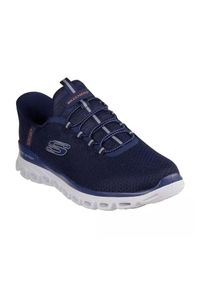 skechers - Męskie GLIDE-STEP NOXUS Slip-On Granatowy. Zapięcie: bez zapięcia. Kolor: niebieski. Materiał: materiał. Szerokość cholewki: normalna