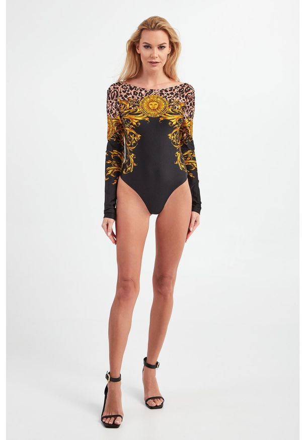 Versace Jeans Couture - Body VERSACE JEANS COUTURE. Długość rękawa: długi rękaw. Długość: długie. Wzór: nadruk, motyw zwierzęcy