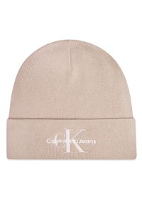 Calvin Klein Czapka Mono Logo Embro K60K612668 Beżowy. Kolor: beżowy. Materiał: bawełna, materiał