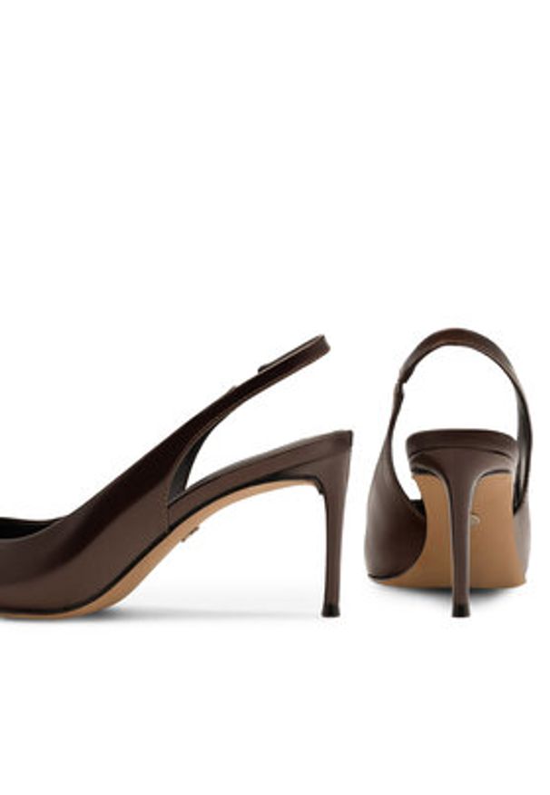 Nine West Sandały ASLI SJ1489-1 Brązowy. Kolor: brązowy. Materiał: materiał