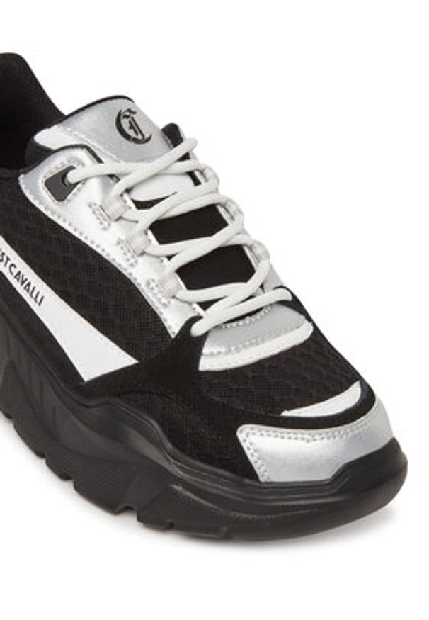 Just Cavalli Sneakersy 78RA3SL3 Czarny. Kolor: czarny. Materiał: materiał