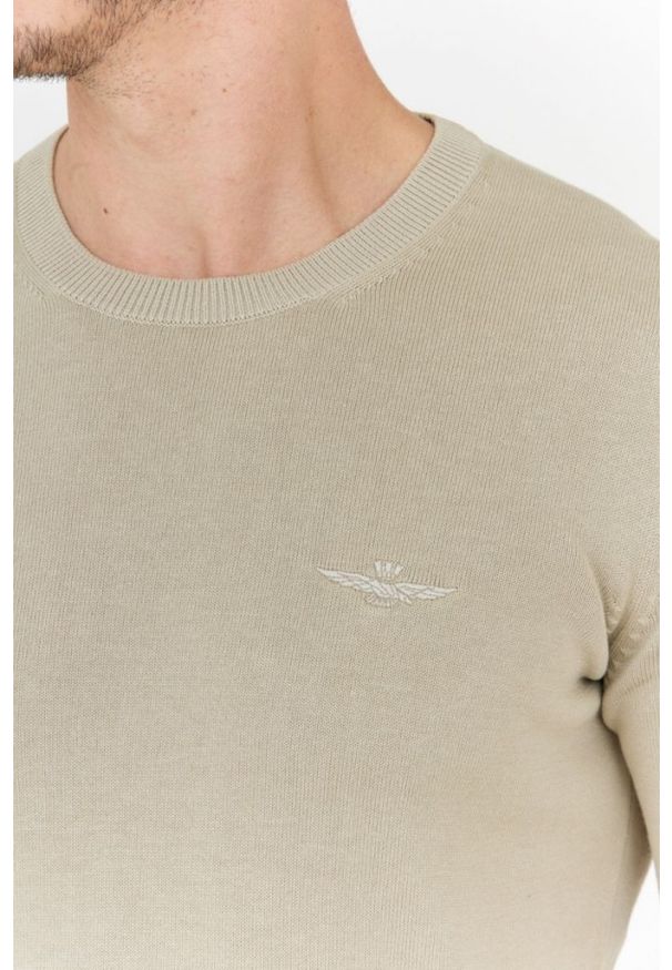 Aeronautica Militare - AERONAUTICA MILITARE Beżowy sweter męski. Kolor: beżowy