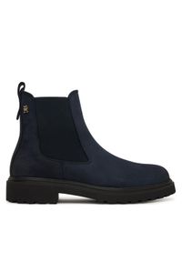 TOMMY HILFIGER - Tommy Hilfiger Sztyblety Nubuck Cleated FW0FW09041 Granatowy. Kolor: niebieski. Materiał: nubuk, skóra #1
