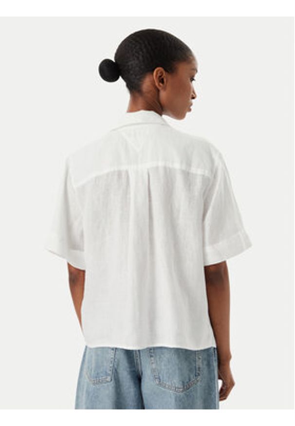 TOMMY HILFIGER - Tommy Hilfiger Koszula WW0WW48925 Biały Relaxed Fit. Kolor: biały. Materiał: len